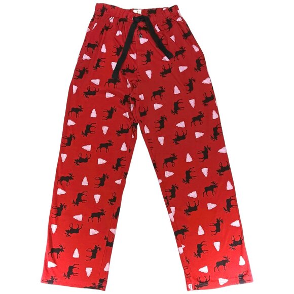 Canyon Trail Other - CANYON TRAIL-Men's Moose Pajama Pants-SMALL--Drawstring-Red-Black-White